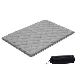 VEVOR - Japanese Tatami Mat, Full Size Foldable Japanese Tatami Mattress, Futon Mattress with Storage Bag & Fastener - Gray