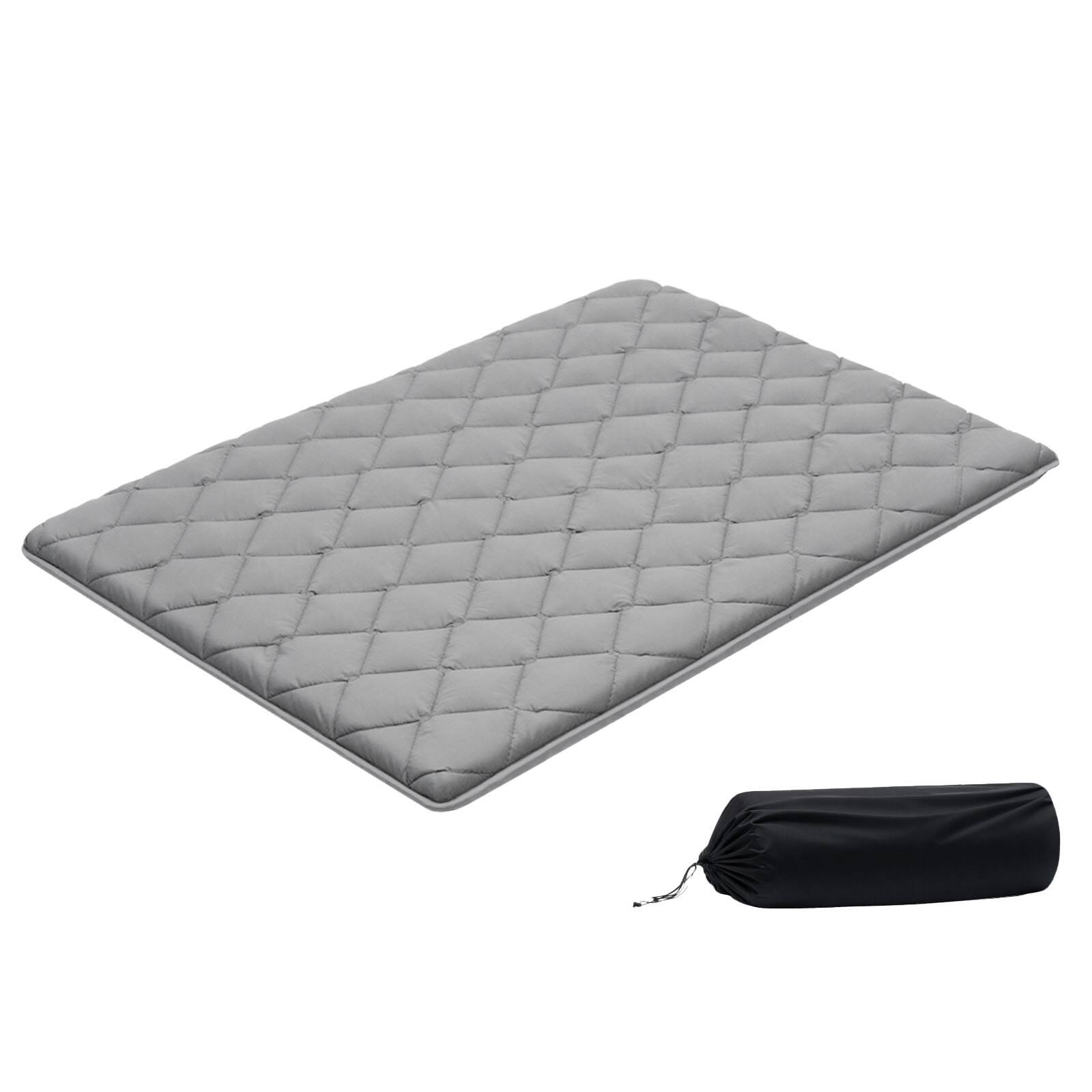 Front. VEVOR - Japanese Tatami Mat, Full Size Foldable Japanese Tatami Mattress, Futon Mattress with Storage Bag & Fastener - grey.