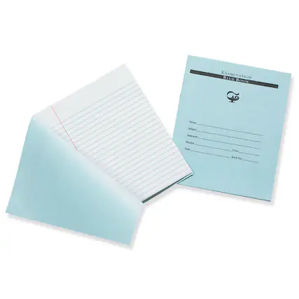 EXAMINATION BLUE BOOK
Name
Subject
Instructor
Section
Date
Class
Book No.