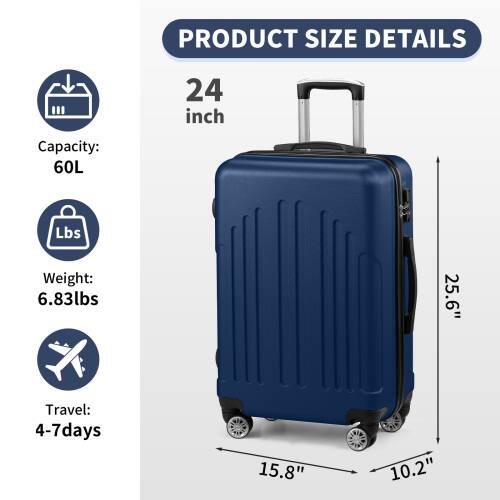 PRODUCT SIZE DETAILS

24 inch  
Capacity: 60L  
Weight: 6.83lbs  
Travel: 4-7 days  

25.6"  
15.8"  
10.2"