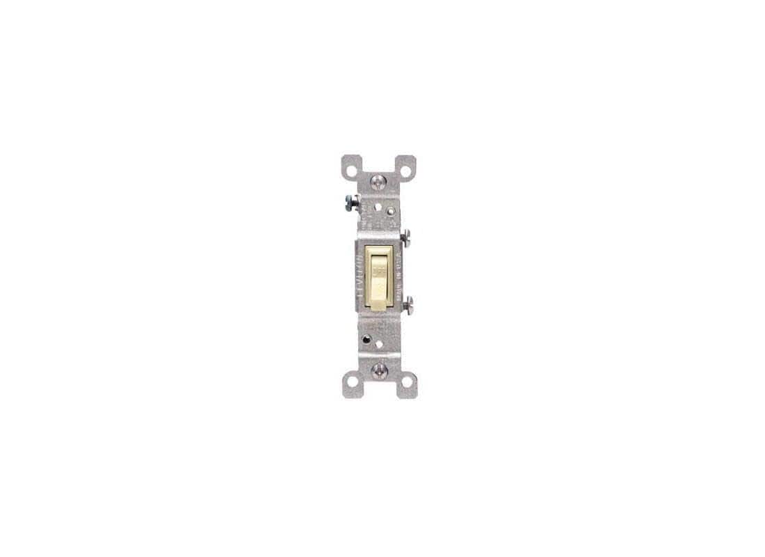 Photos - Household Switch Leviton Grounding Quiet Toggle Switch 15 A 120 V Single-Pole 1-Way - Ivory