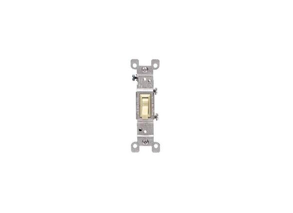 Front. Leviton - Grounding Quiet Toggle Switch 15 A 120 V Single-Pole 1-Way - Ivory.