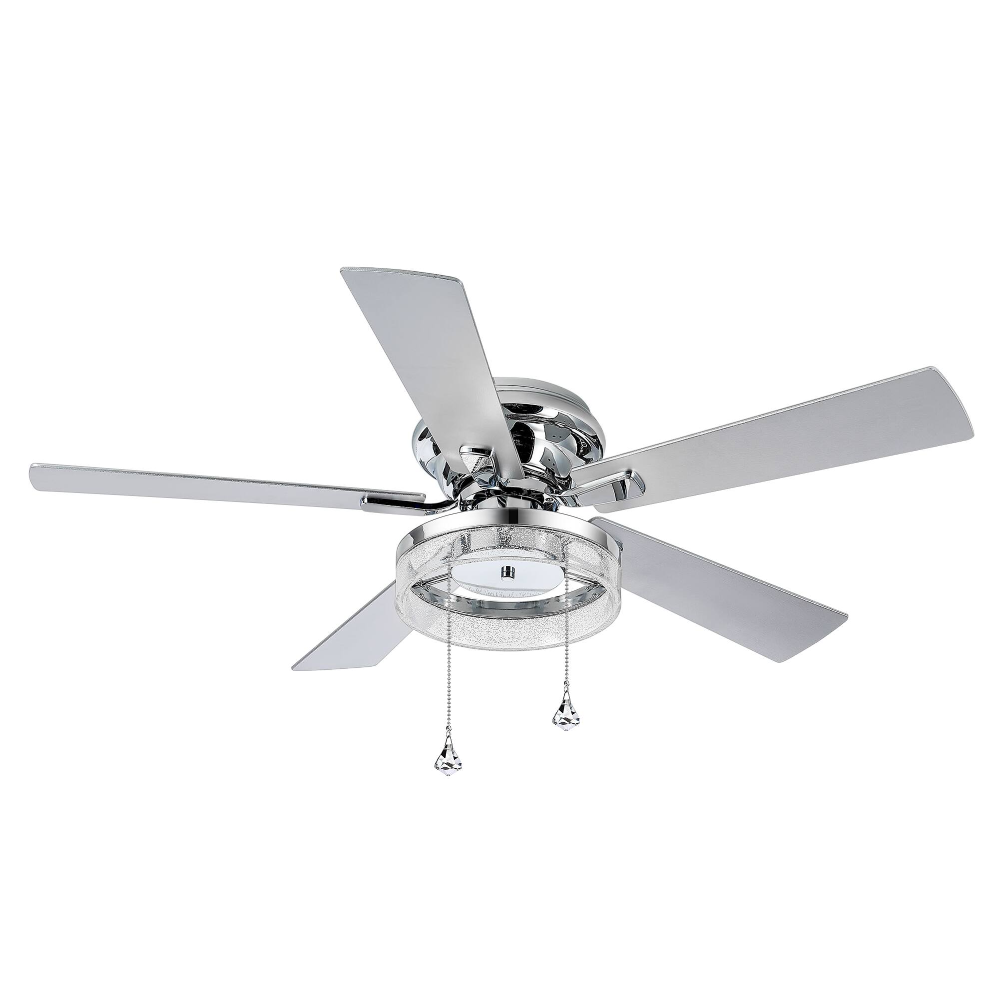 Breezary - 52-Inch Surface Mounted Ceiling Fan with Crystal Light, E12 Bulbs, DC Motor, 6-Speed Remote, Timer - Black & Walnut price history on PriceWatchPro