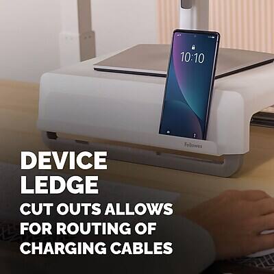 DEVICE LEDGE CUT OUTS ALLOW FOR ROUTING OF CHARGING CABLES