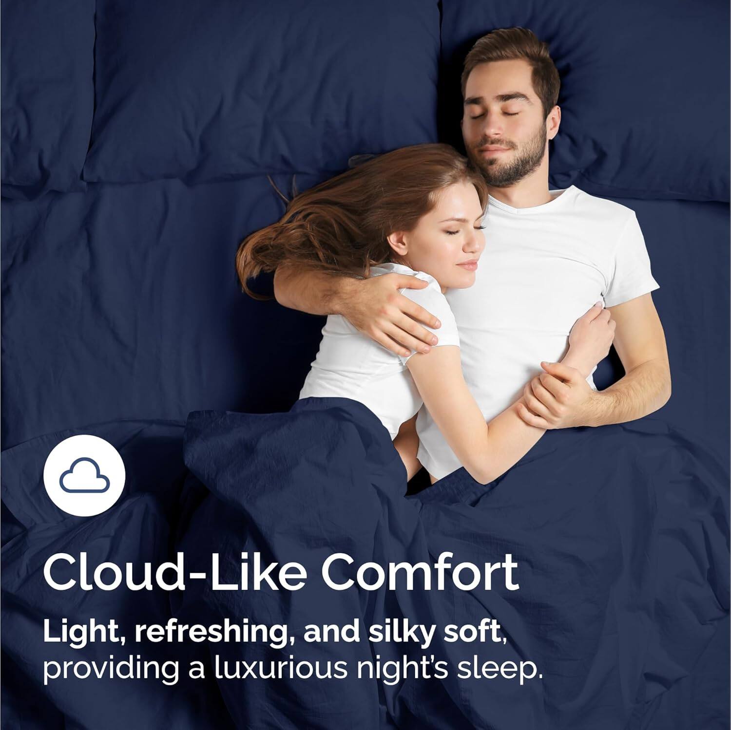Cloud-Like Comfort  
Light, refreshing, and silky soft, providing a luxurious night's sleep.