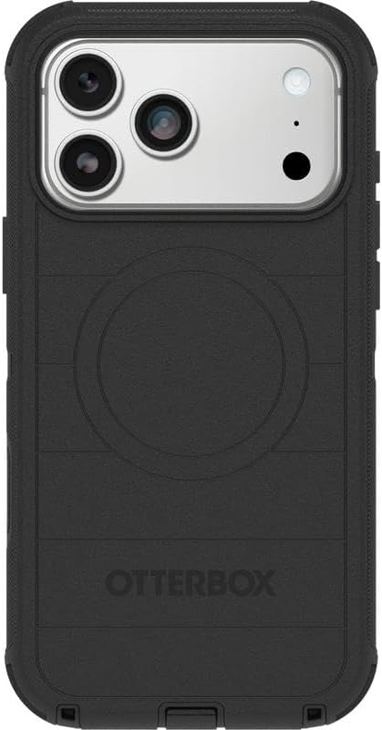 Left. OtterBox - OtterBox iPhone 18 Pro Max & iPhone 17 Pro Max (Only) Defender Series Case - Snaps on MagSafe - Tough - Rugged & Durable - Black.