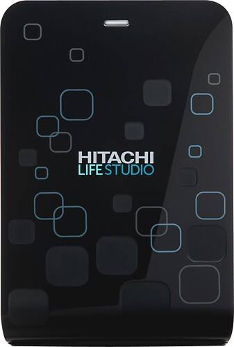 Front Standard. Hitachi - LifeStudio Desktop 500GB External USB 2.0 Hard Drive - Black.