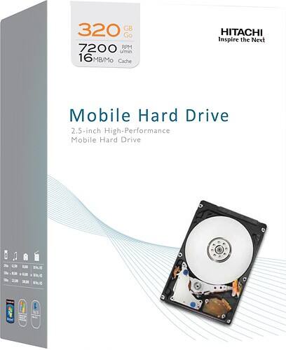 Front Standard. Hitachi - Travelstar 320GB Internal Serial ATA Hard Drive for Laptops - Black.