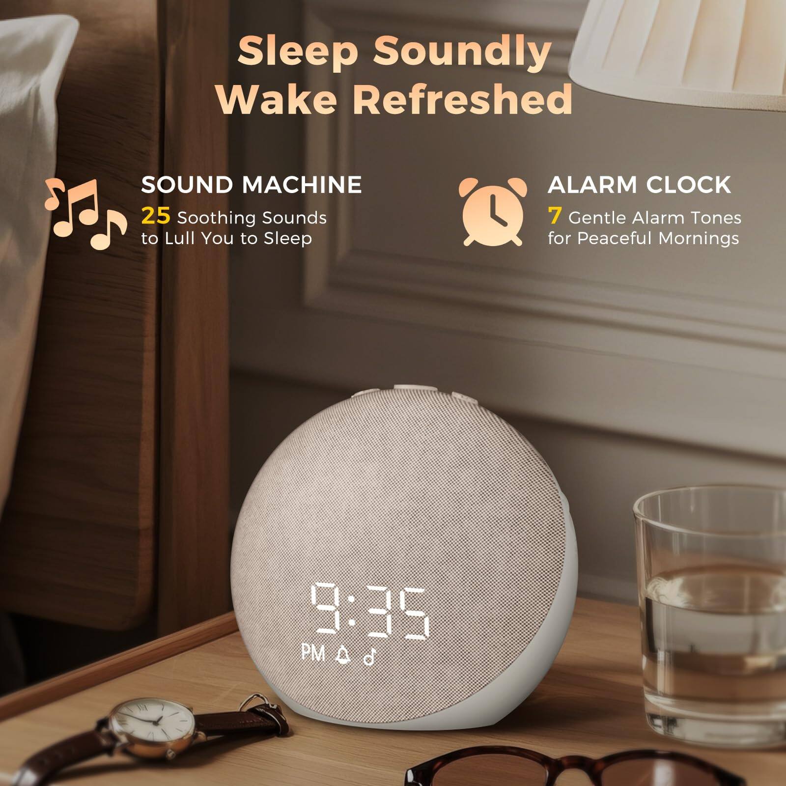 Sleep Soundly Wake Refreshed

SOUND MACHINE
25 Soothing Sounds to Lull You to Sleep

ALARM CLOCK
7 Gentle Alarm Tones for Peaceful Mornings

9:35 PM
