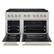 Angle. ZLINE - 48 in. Wide 8 Burner Autograph 6.7 cu. ft. Freestanding Paramount Gas DuoPro Range with White Doors & Bronze Accents - White Matte.