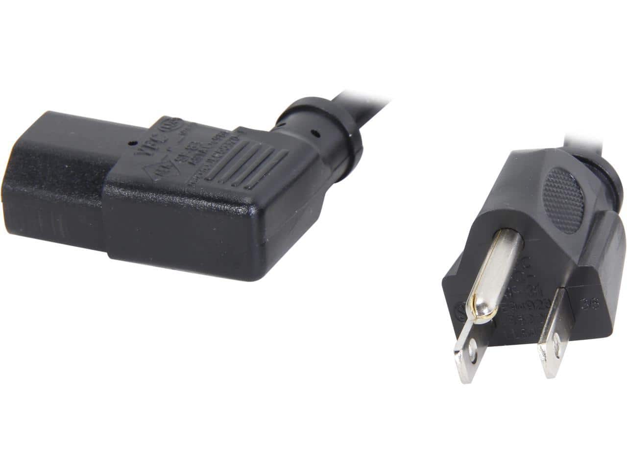 Cables to Go - C2G 18 AWG Right Angle Power Cord, NEMA 5-15P to IEC C13, TAA Compliant, Black, 10ft price history on PriceWatchPro
