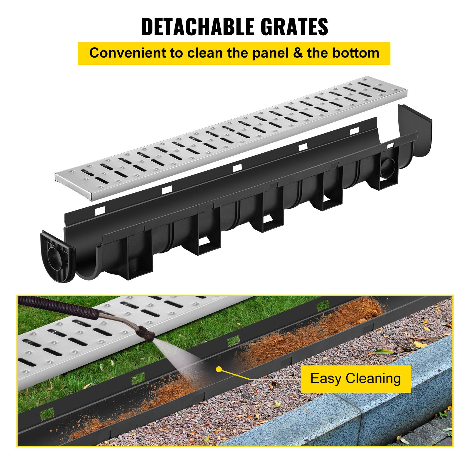DETACHABLE GRATES  
Convenient to clean the panel & the bottom  

Easy Cleaning