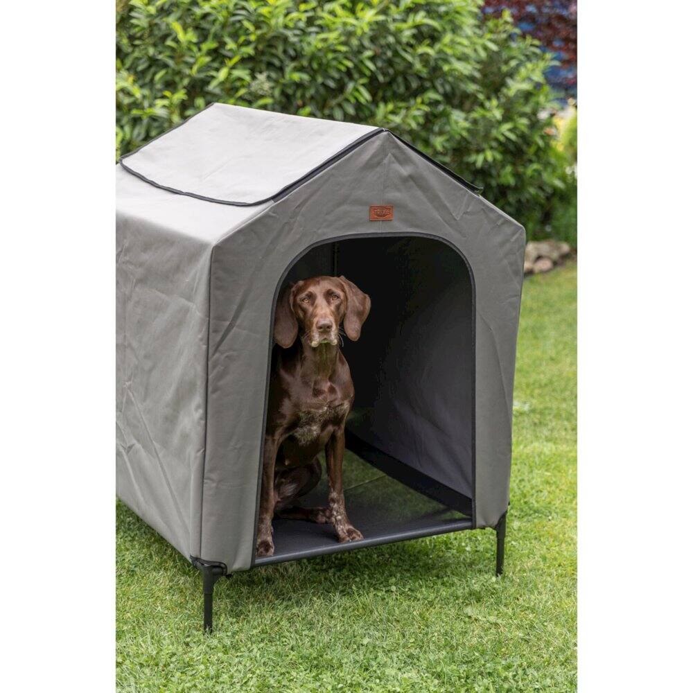 Alt View 4. TRIXIE - 2-in-1 Elevated Portable Dog House or Dog Cot & Tent - Gray.