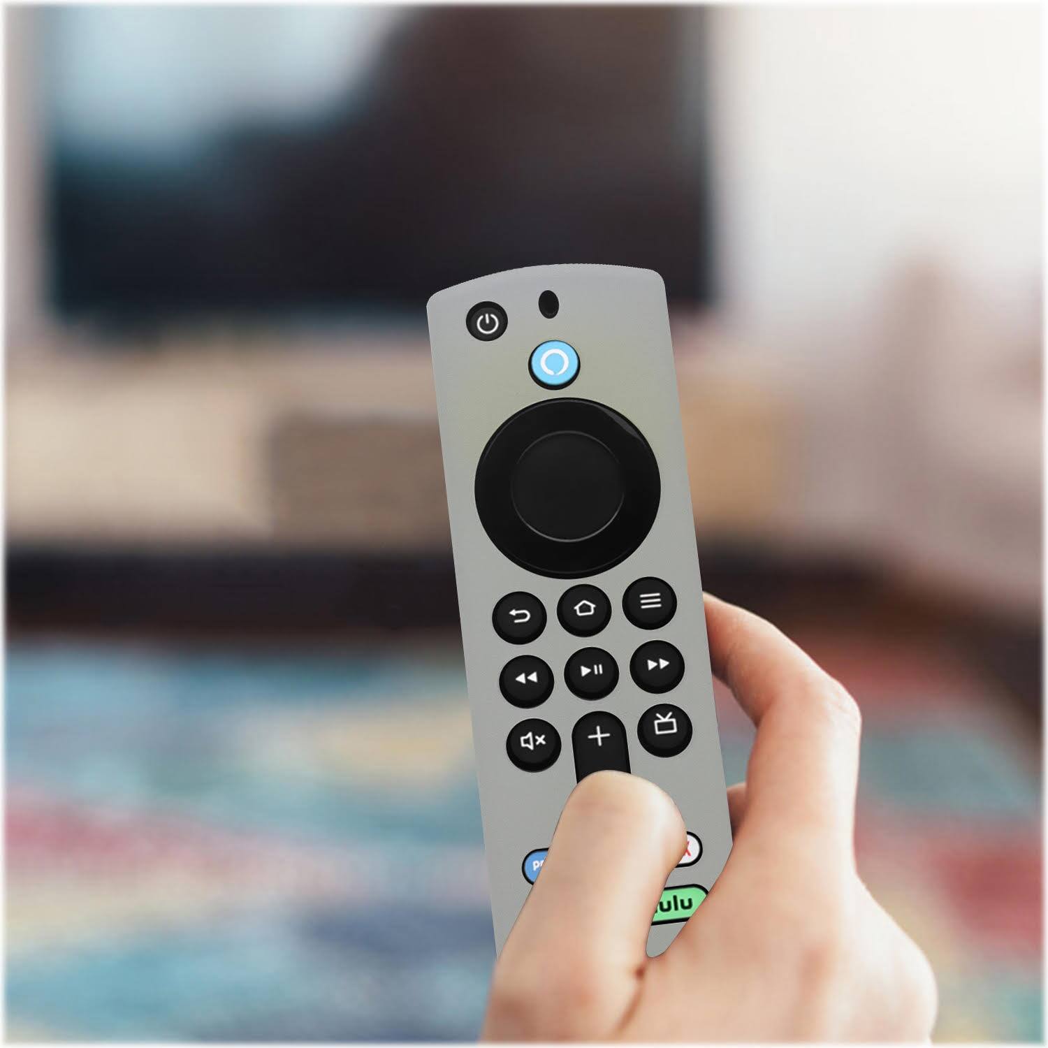 Alt View 13. SaharaCase - Amazon Fire TV Stick 4K (3rd Gen) Remote Silicone Case for Apple AirTag - Gray.