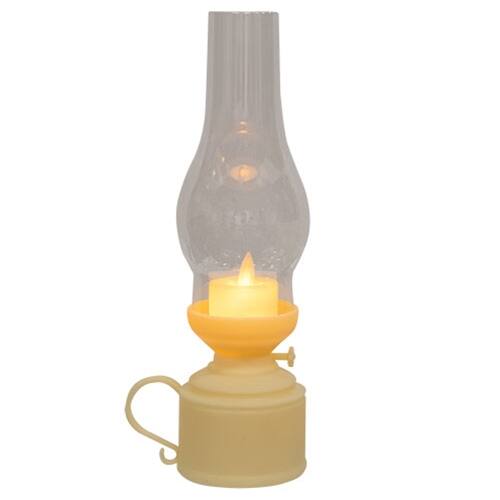 Front. BreeBe - Realistic Flickering LED White Tealight Lantern - 9-1/2 In H - White.