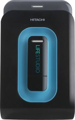 Front Standard. Hitachi - LifeStudio Mobile Plus 320GB External USB Portable Hard Drive - Graphite.