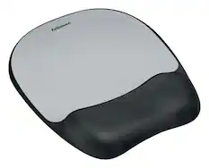 Front. Fellowes - Memory foam Mouse Pad/Wrist Rest- Streak - Silver.
