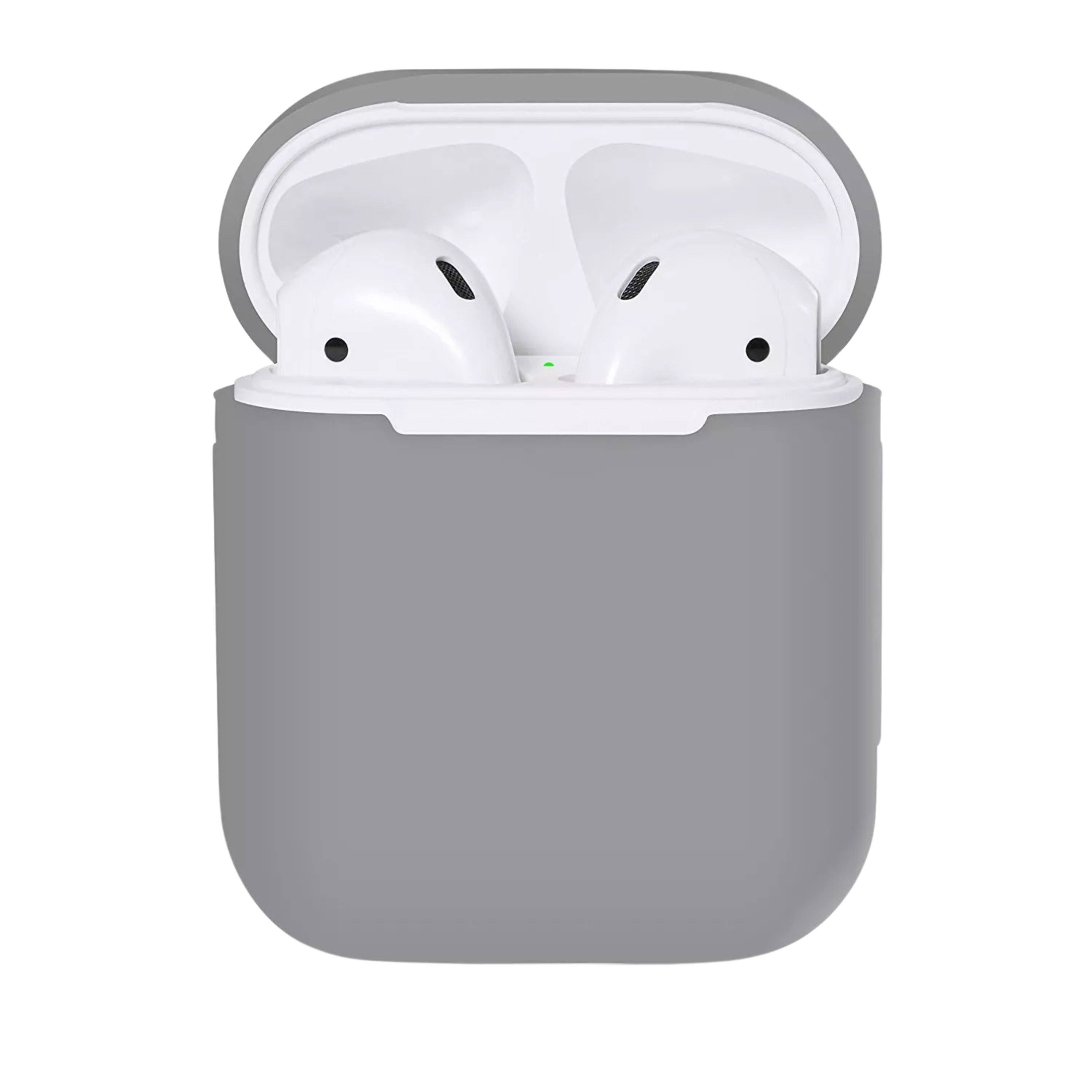 Angle. Kitcheniva - AirPods Protective Silicone Case Cover - Gray.