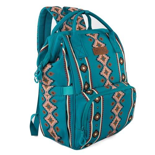 Front. Vulpecula Spade - Callie Diaper Bag Backpack with Stroller Straps Multifunction Baby Travel Bag WG2204-9110TQ - Turquoise.