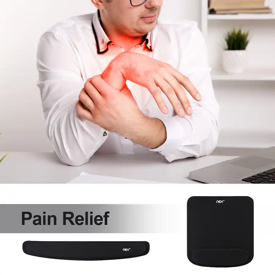 Oumilen Ergonomic Wrist Rest Set Mouse Pad with Memory Foam Support and ...