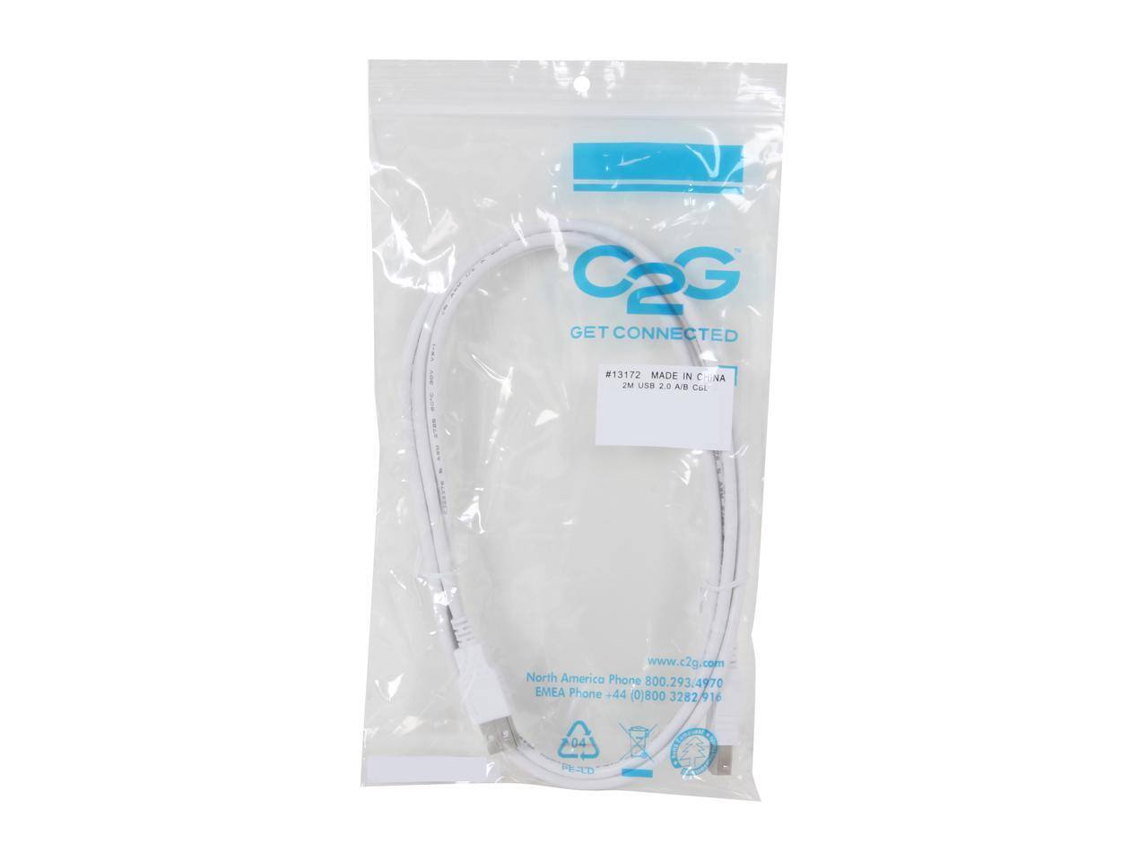 C2G  
GET CONNECTED  
#13172 MADE IN CHINA  
2M USB 2.0 A/B  

www.c2g.com  
North America Phone 800.293.4970  
EMEA Phone +44 (0)800 3282/916