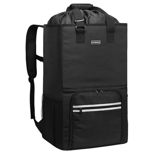 Front. ESBANY - Laundry Bag Backpack - Extra Large Laundry Bags with Shoulder Straps Heavy-duty 2 in 1 Laundry Hamper Basket for College - ‎Black.