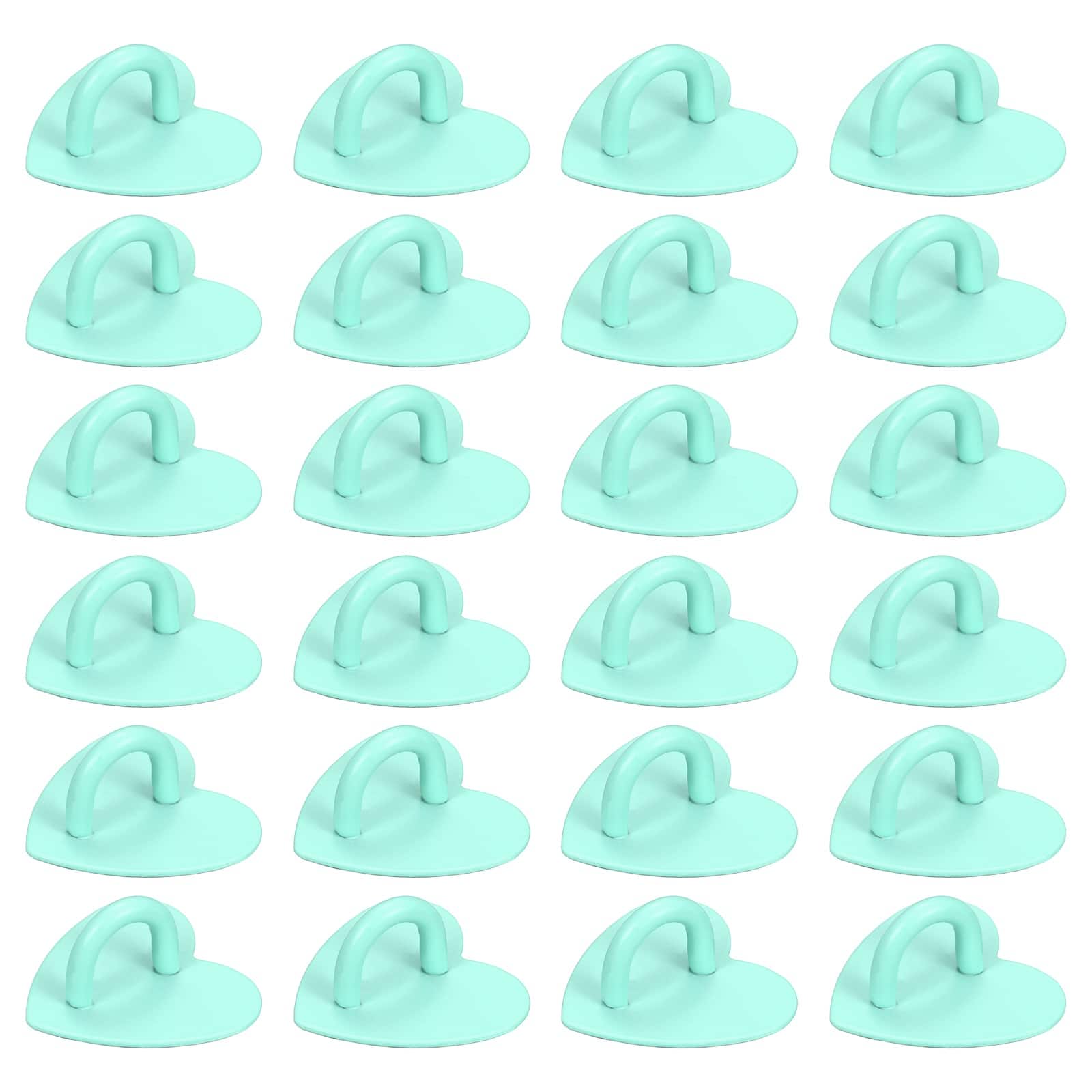 Unique Bargains - Metal Phone Charm Hook 1", 24pcs Adhesive Heart Shaped Finger Grip for Smartphones Keychain Tablet Case Accessories - Light Green