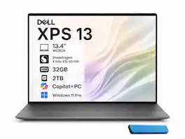 Dell - Upgraded - XPS 13 - Copilot+ PC - 13.4" WUXGA Laptop - Snapdragon X Elite X1E-80-100 2024 - 32GB RAM - 2TB Storage - Win11Pro - Graphite