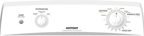 Best Buy: Hotpoint 6.0 Cu. Ft. 3-Cycle Electric Dryer White-on-White ...