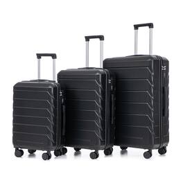 Z-Edge - 3-Piece Hardshell Luggage Set (20", 24", 28"), Scratch-Resistant Expandable Suitcases with Wheels, Combination Lock - Black