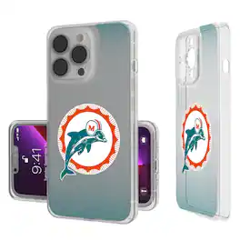 Keyscaper - NFL - Miami Dolphins Linen Logo iPhone Clear Case - 14 - Multicolor