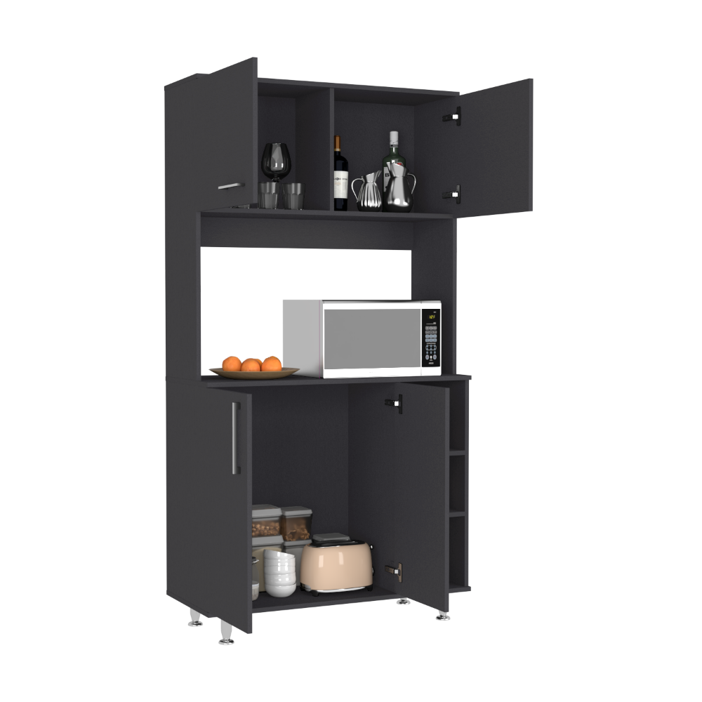 Back. Treevol Furniture - Pantry Cabinet Delaware - Black.