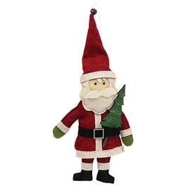 BreeBe - Stuffed Felt Santa with Christmas Tree Ornament - Red