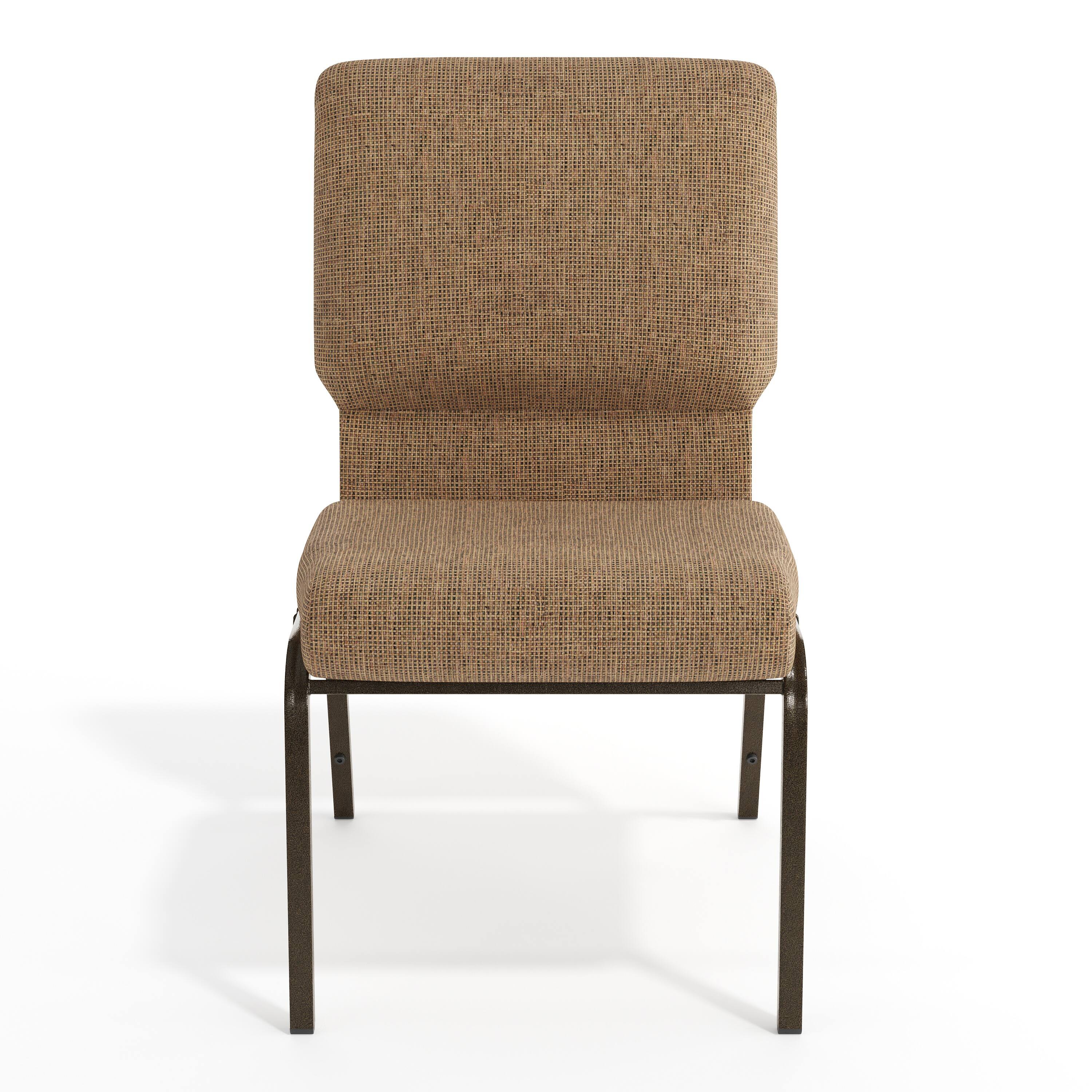 Alt View 9. Emma + Oliver - Church Chair 20.5 in. Wide - Mixed Tan Fabric/Gold Vein Frame.