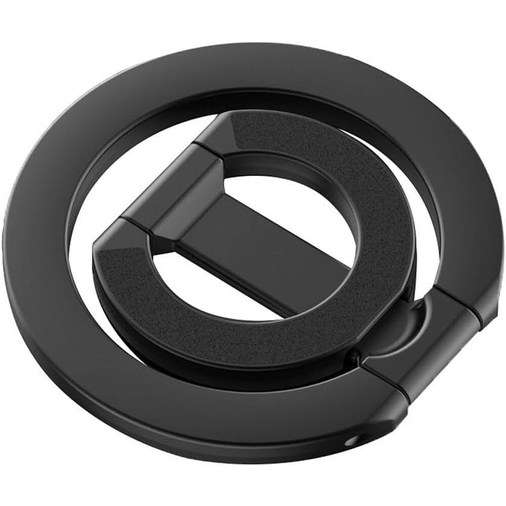 Front. PARKER SLATER - MagSafe Magnetic Ring Holder & Kickstand, Removable Grip, Black - Black.
