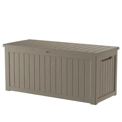 Front. Chic Crate - 57.5'' W 230 Gallons Water Resistant Resin Lockable Deck Box - Brown.