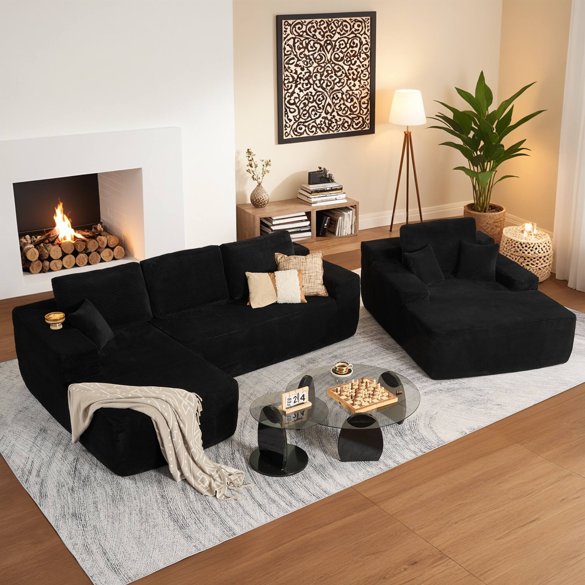 Black(Corduroy, Left Facing)