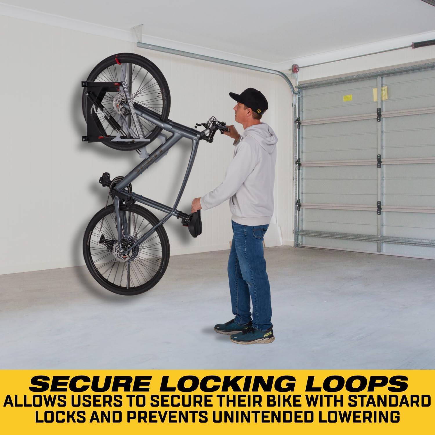 SECURE LOCKING LOOPS  
ALLOWS USERS TO SECURE THEIR BIKE WITH STANDARD LOCKS AND PREVENTS UNINTENDED LOWERING