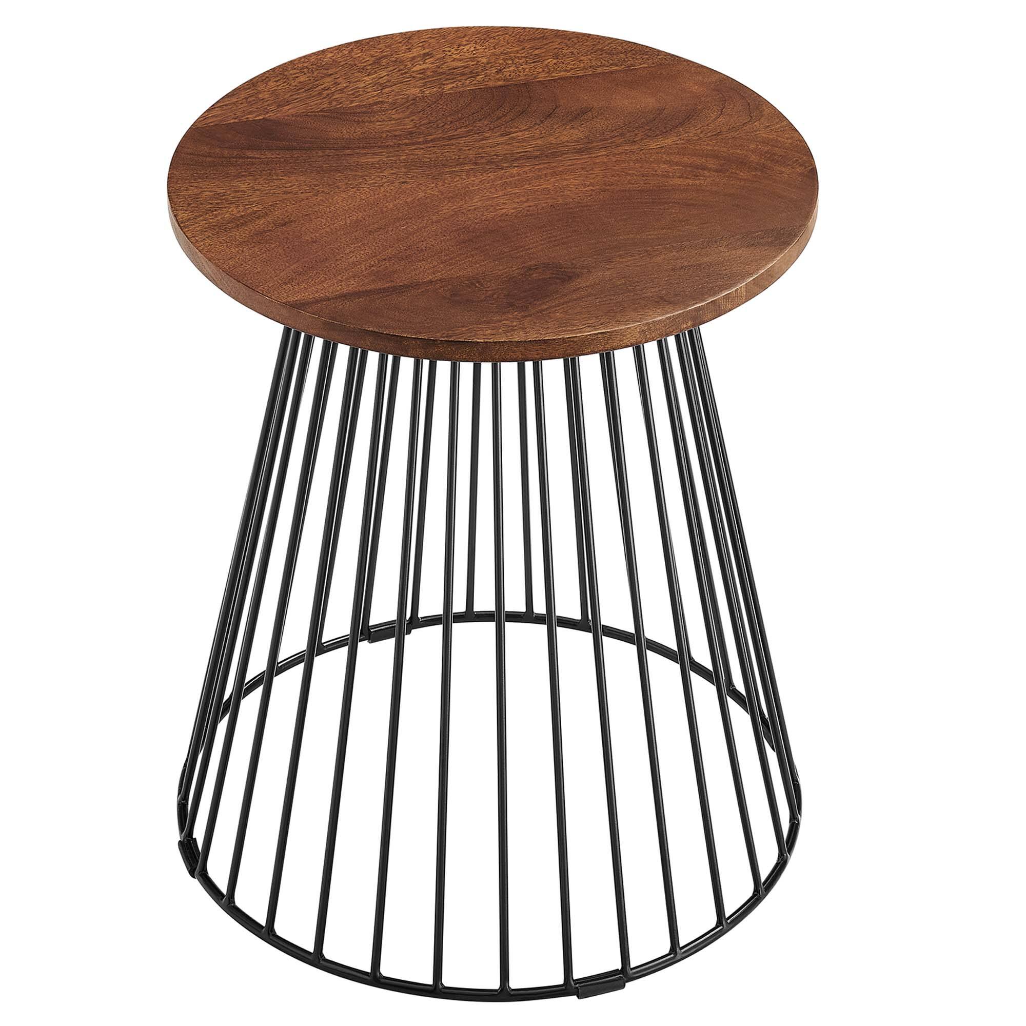 Alt View 2. Modway - Valeo Round Wood and Metal Side Table by Modway - Walnut.