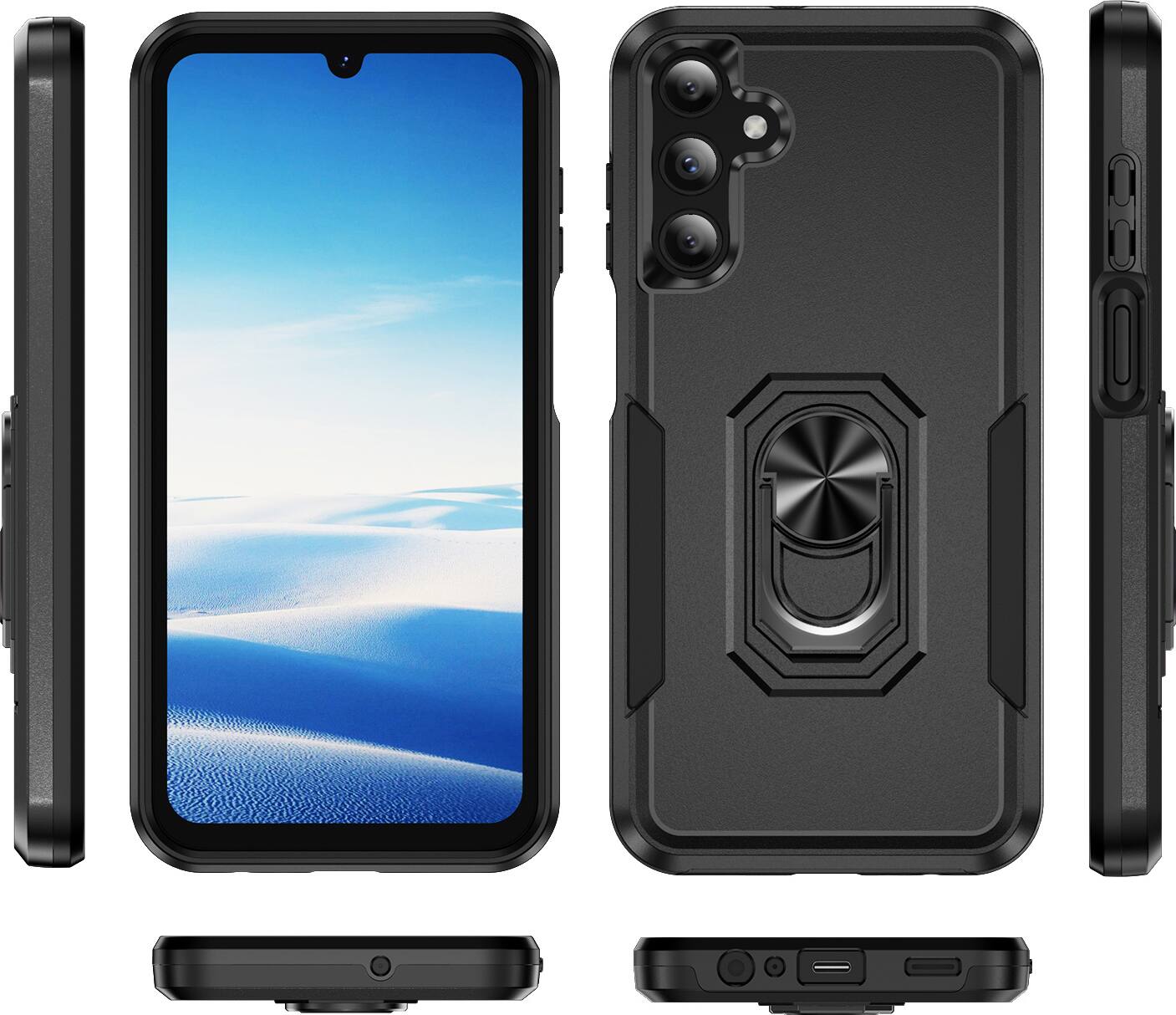 Alt View 12. SaharaCase - ArmorPro Kickstand Case for Samsung Galaxy A15 5G - Black.