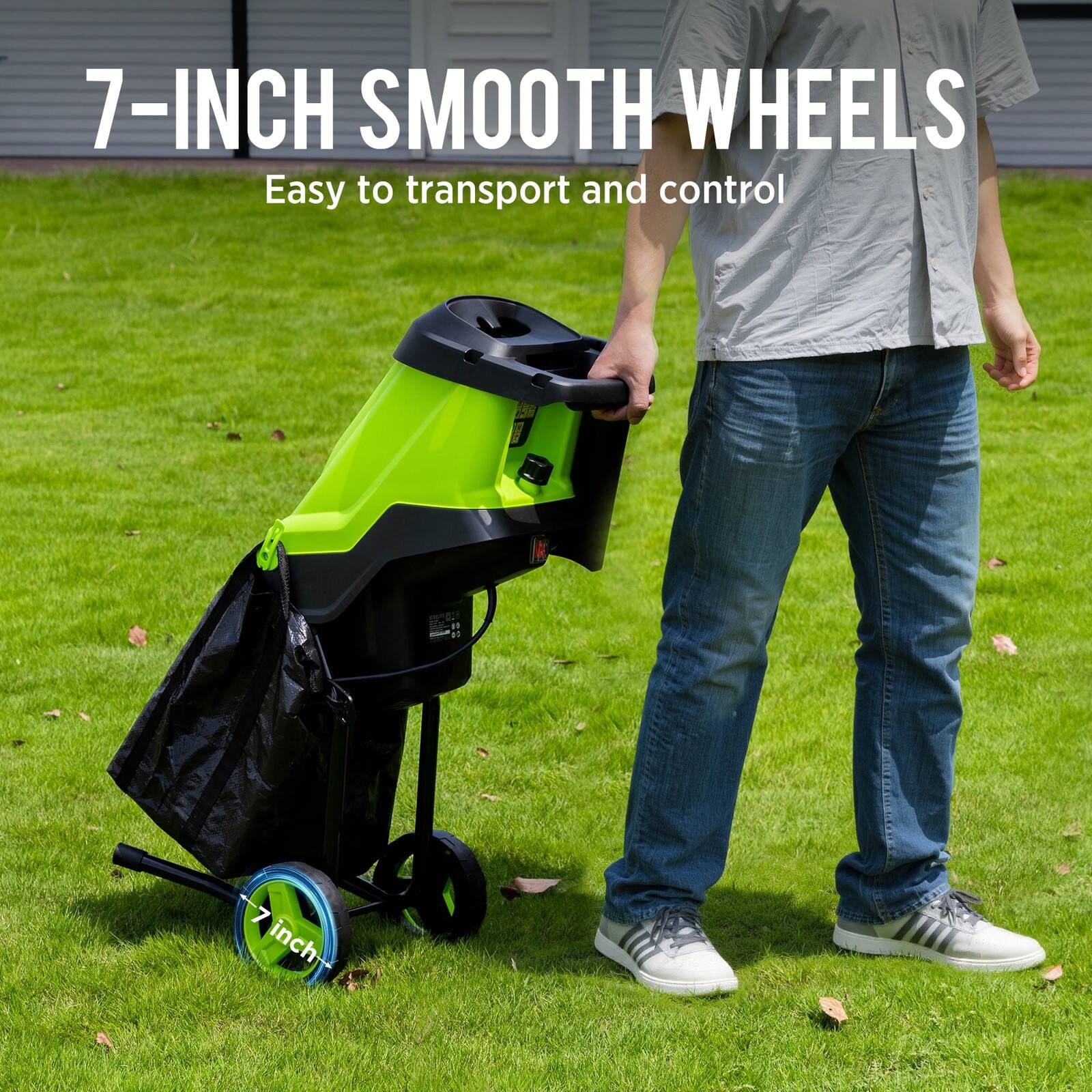 7-INCH SMOOTH WHEELS  
Easy to transport and control
