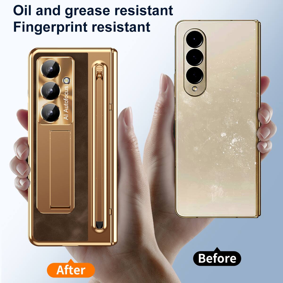Oil and grease resistant  
Fingerprint resistant  

After  
Before
