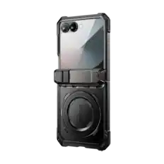 Front. SUPCASE - Galaxy Z Flip7 UB Grip Magsafe Phone Case - Black.