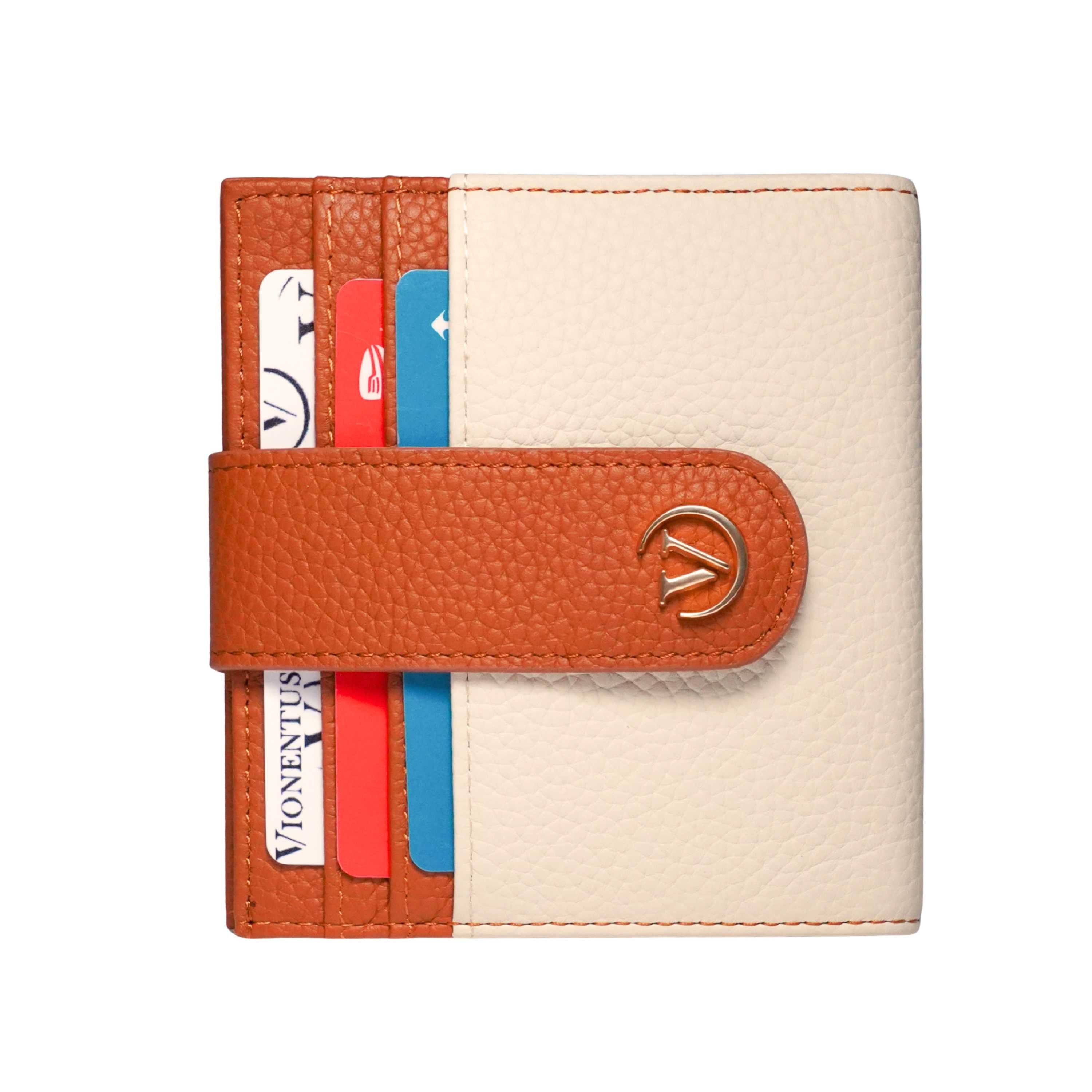 Left. Vionentus - Women's AirTag Wallet Deluxe Smart VN305 - white.