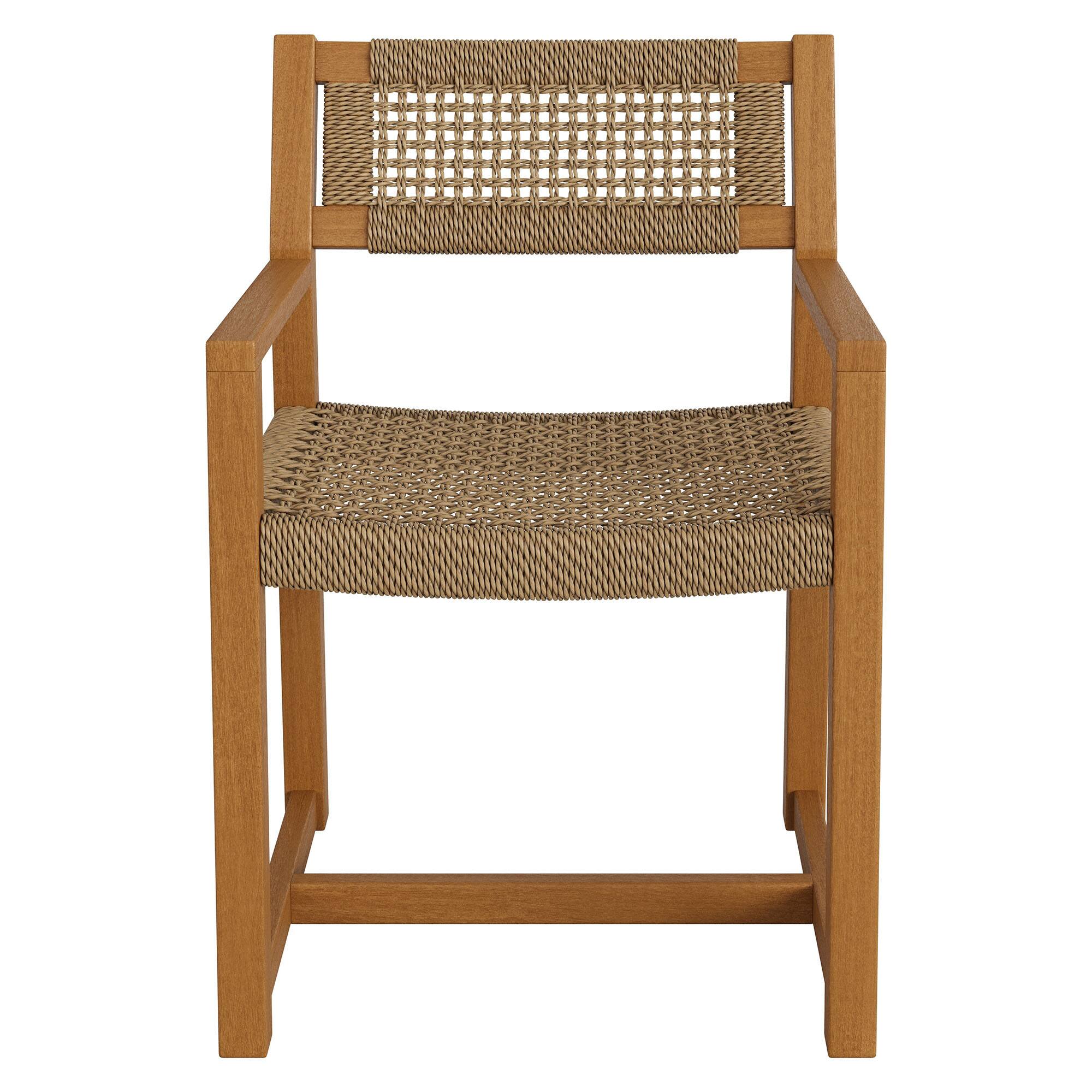 Alt View 4. Modway - Reed Outdoor Teak Wood Rattan Dining Chair by Modway - Natural.