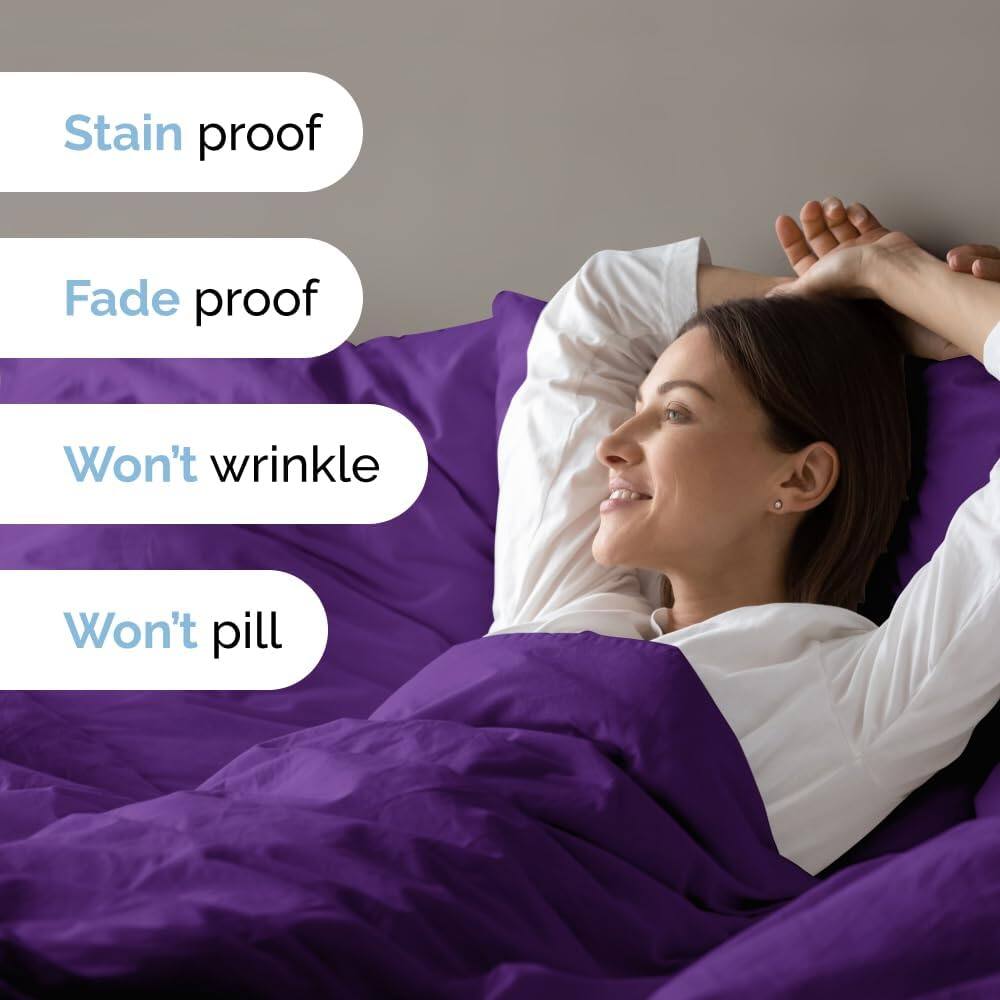 Stain proof  
Fade proof  
Won't wrinkle  
Won't pill