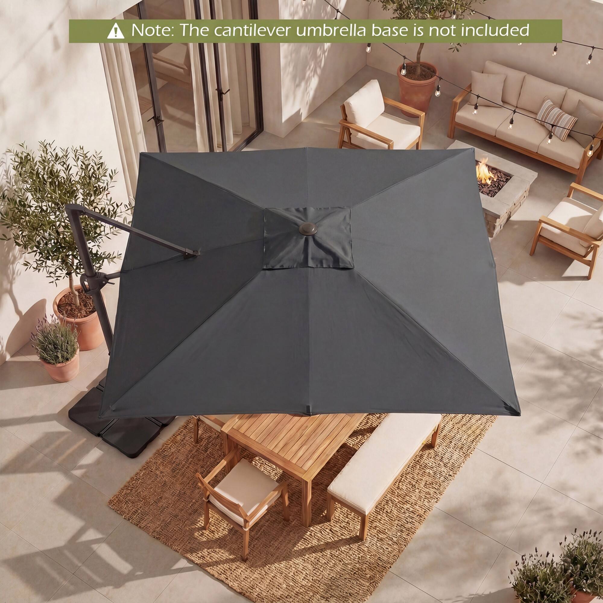 Note: The cantilever umbrella base is not included