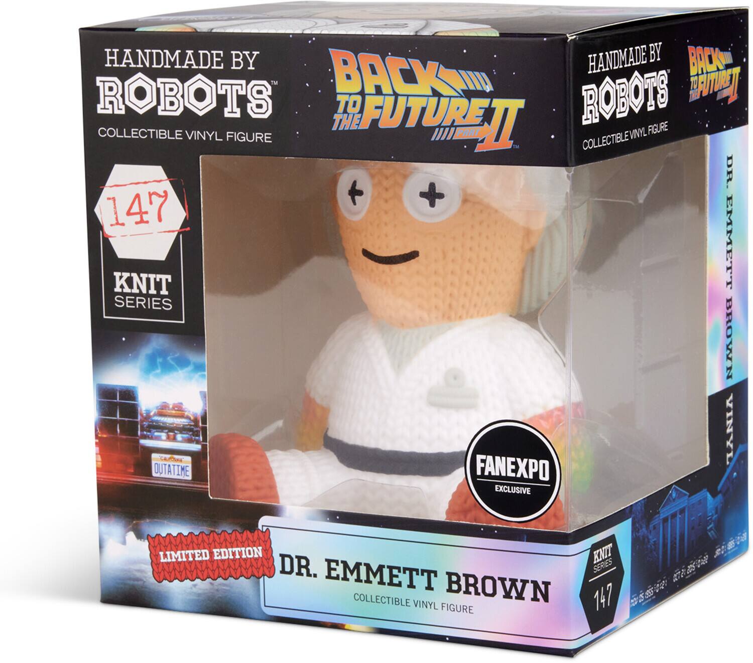 HANDMADE BY ROBOTS - COLLECTIBLE VINYL FIGURE
BACK TO THE FUTURE
147 KNIT SERIES
DR. EMMETT BROWN
LIMITED EDITION
FANEXPO EXCLUSIVE