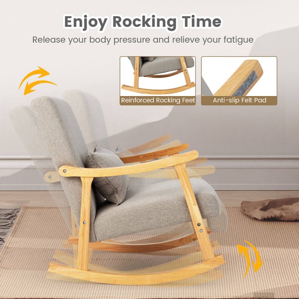 Enjoy Rocking Time  
Release your body pressure and relieve your fatigue  

Reinforced Rocking Feet  
Anti-slip Felt Pad