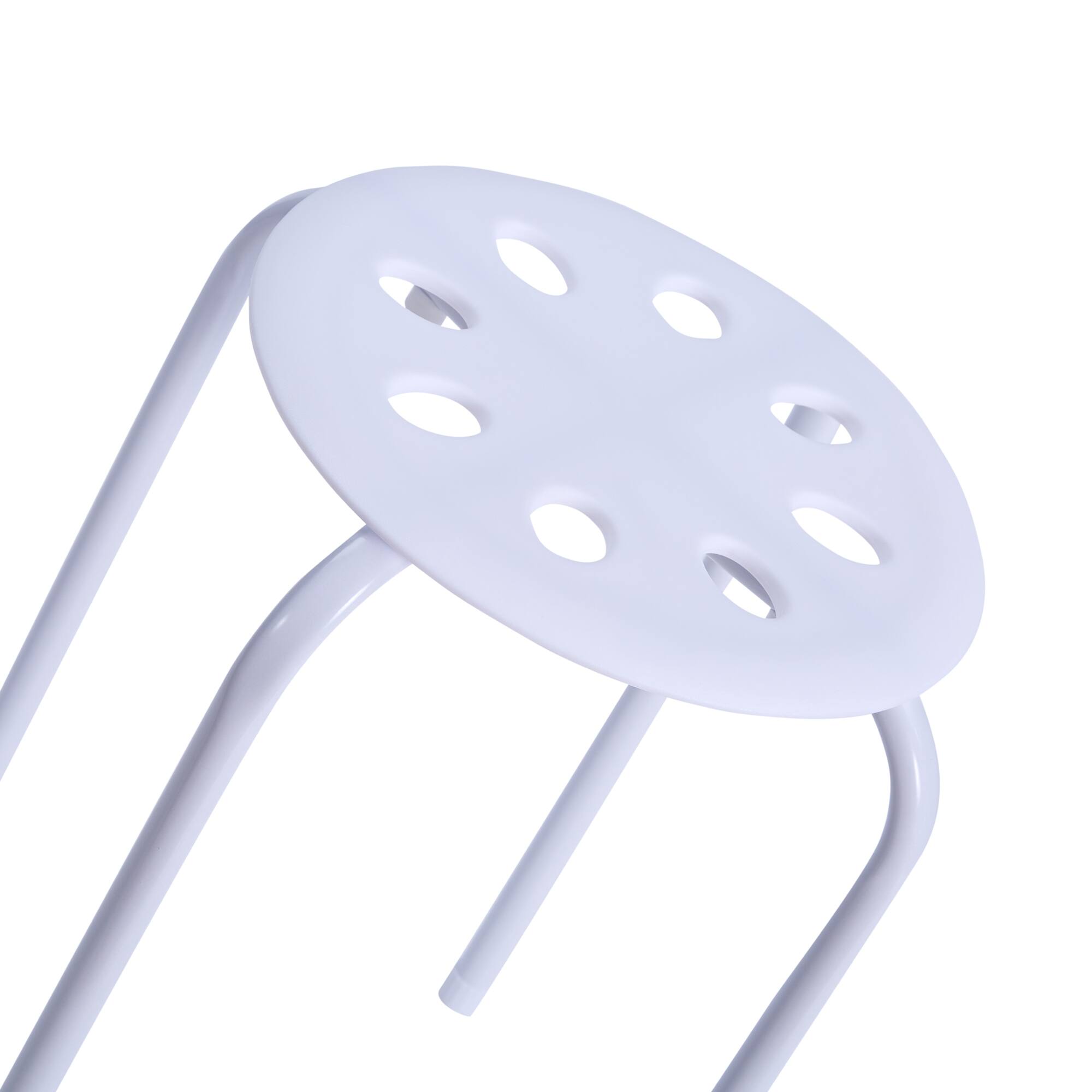 Left. Vecelo - 6Pcs Commercial Stackable Stools - 265 lb Weight Capacity, Multi-Color Lightweight Stools for Classroom/Office - White.